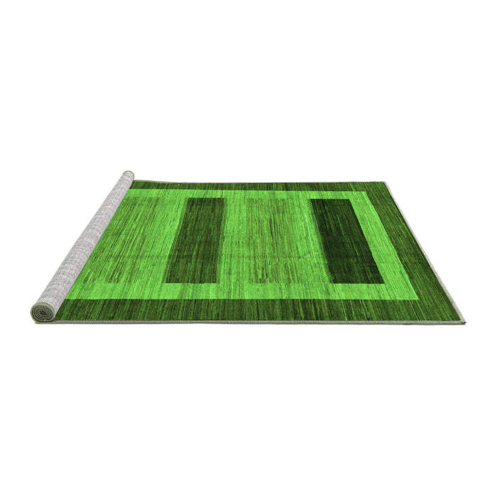Sideview of Machine Washable Abstract Green Modern Area Rugs, wshabs211grn
