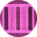 Round Abstract Pink Modern Rug, abs211pnk