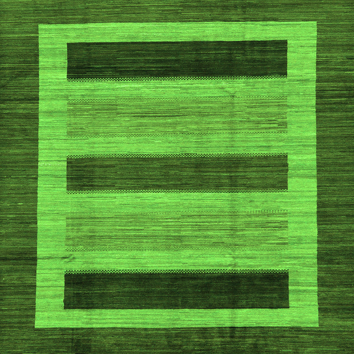 Square Abstract Green Modern Rug, abs211grn