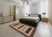 Abstract Light Copper Gold Modern Rug in a Bedroom, abs211