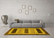 Machine Washable Abstract Yellow Modern Rug in a Living Room, wshabs211yw