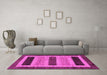 Machine Washable Abstract Pink Modern Rug in a Living Room, wshabs211pnk