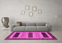 Machine Washable Abstract Pink Modern Rug, wshabs211pnk