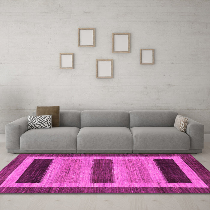 Machine Washable Abstract Pink Modern Rug in a Living Room, wshabs211pnk