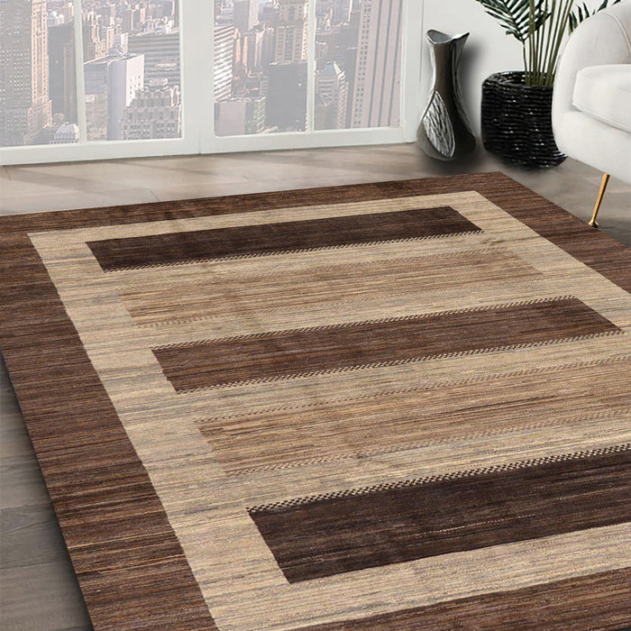 Abstract Light Copper Gold Modern Rug in Family Room, abs211