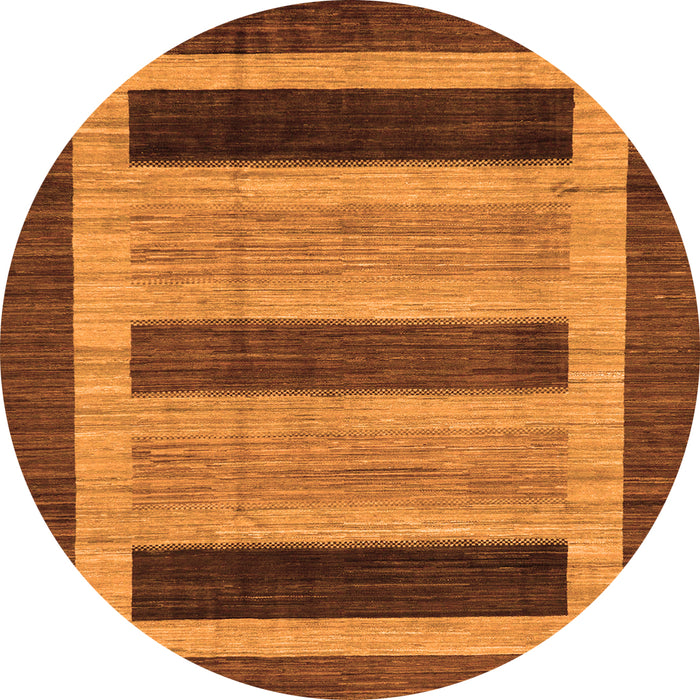 Round Abstract Orange Modern Rug, abs211org