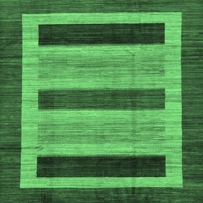 Square Abstract Emerald Green Modern Rug, abs211emgrn