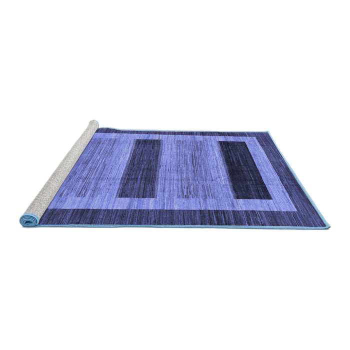 Sideview of Machine Washable Abstract Blue Modern Rug, wshabs211blu