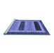 Sideview of Machine Washable Abstract Blue Modern Rug, wshabs211blu