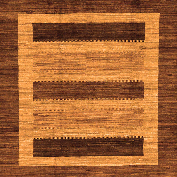 Square Machine Washable Abstract Orange Modern Area Rugs, wshabs211org