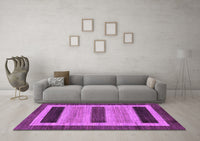 Machine Washable Abstract Purple Modern Rug, wshabs211pur