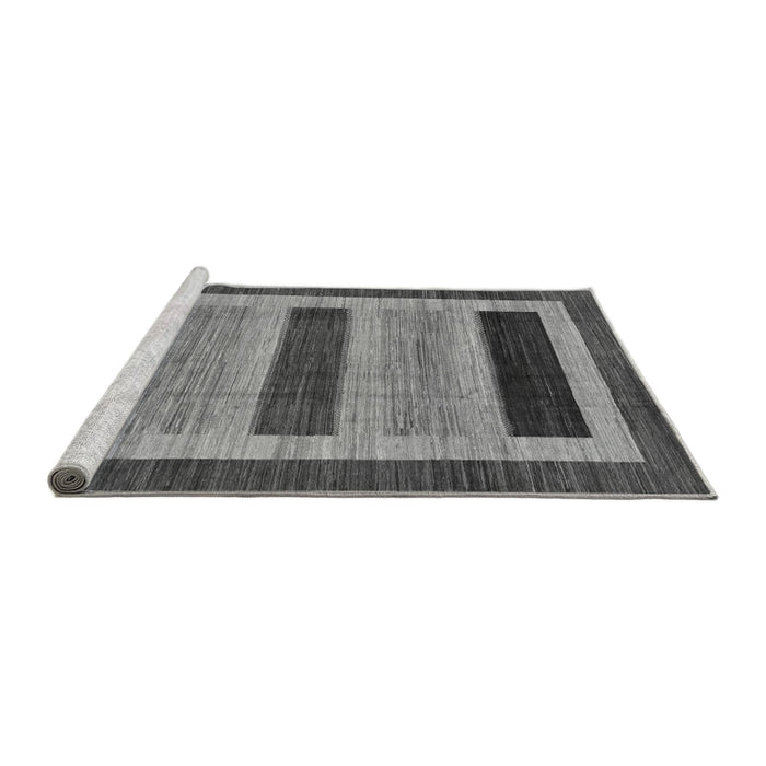 Sideview of Machine Washable Abstract Gray Modern Rug, wshabs211gry