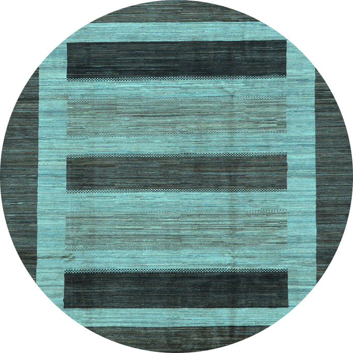 Round Abstract Light Blue Modern Rug, abs211lblu