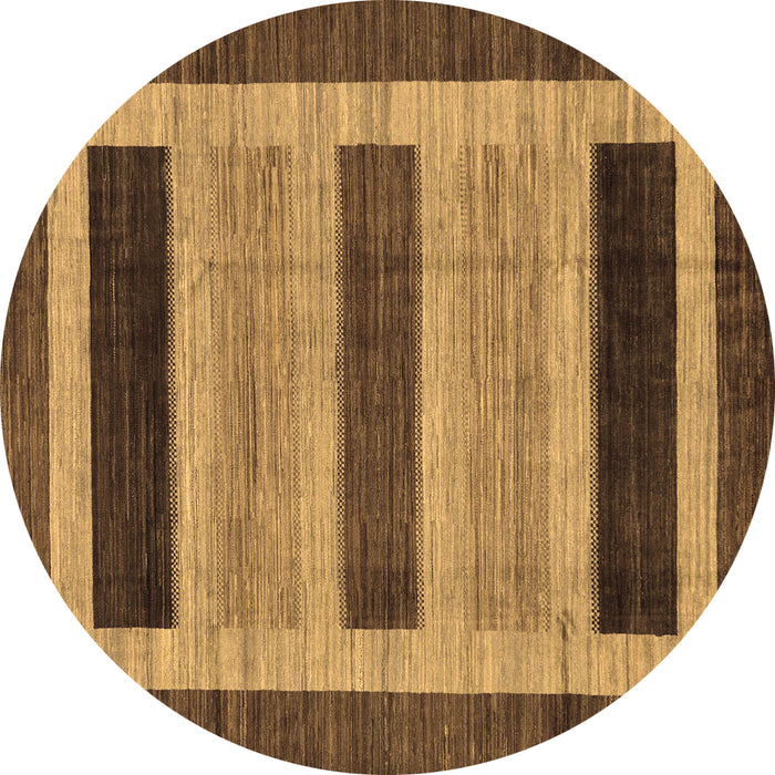 Round Abstract Brown Modern Rug, abs211brn