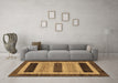 Machine Washable Abstract Brown Modern Rug in a Living Room,, wshabs211brn