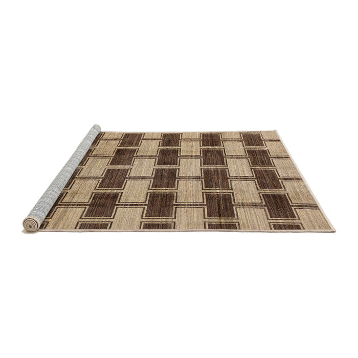 Sideview of Machine Washable Abstract Sangria Brown Rug, wshabs212