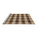 Sideview of Machine Washable Abstract Sangria Brown Rug, wshabs212