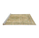 Sideview of Machine Washable Abstract Brown Gold Rug, wshabs2120