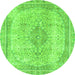 Round Abstract Green Modern Rug, abs2120grn