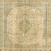 Square Abstract Brown Gold Modern Rug, abs2120