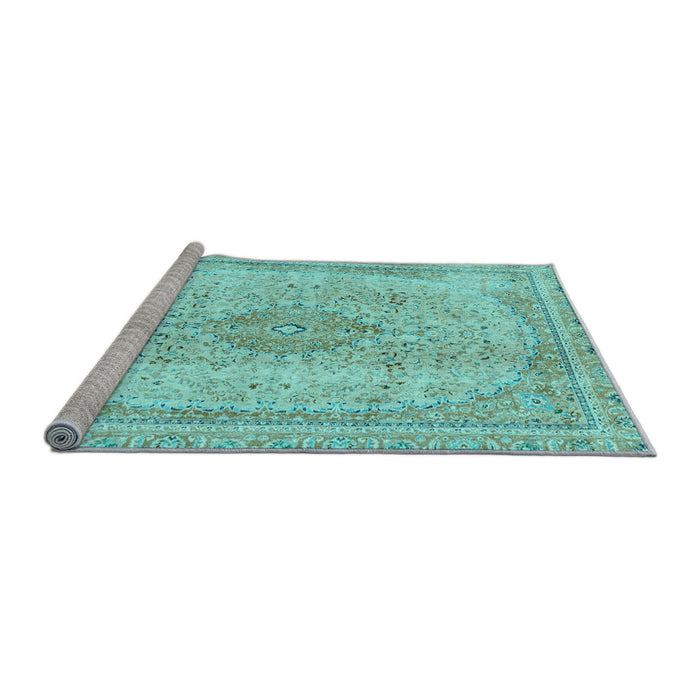 Sideview of Machine Washable Abstract Light Blue Modern Rug, wshabs2120lblu