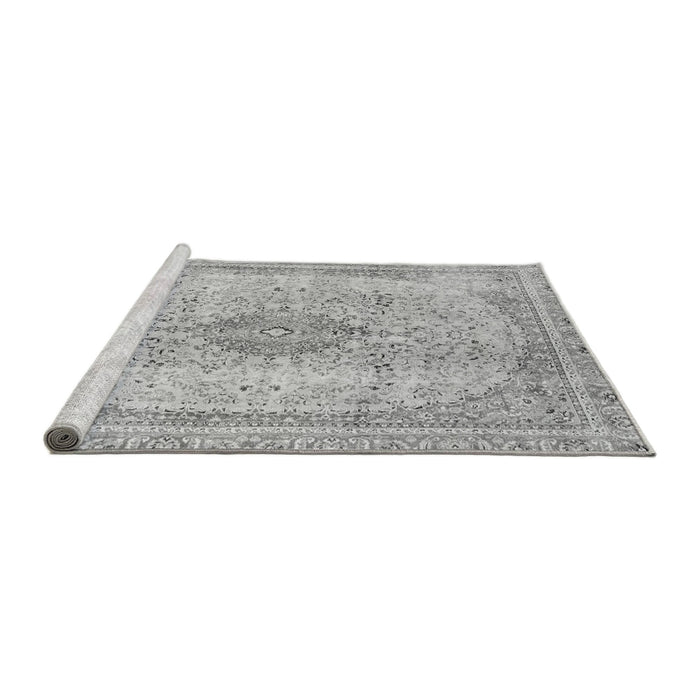 Sideview of Machine Washable Abstract Gray Modern Rug, wshabs2120gry