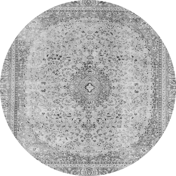 Round Machine Washable Abstract Gray Modern Rug, wshabs2120gry