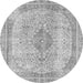 Round Machine Washable Abstract Gray Modern Rug, wshabs2120gry