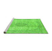 Sideview of Machine Washable Abstract Green Modern Area Rugs, wshabs2120grn