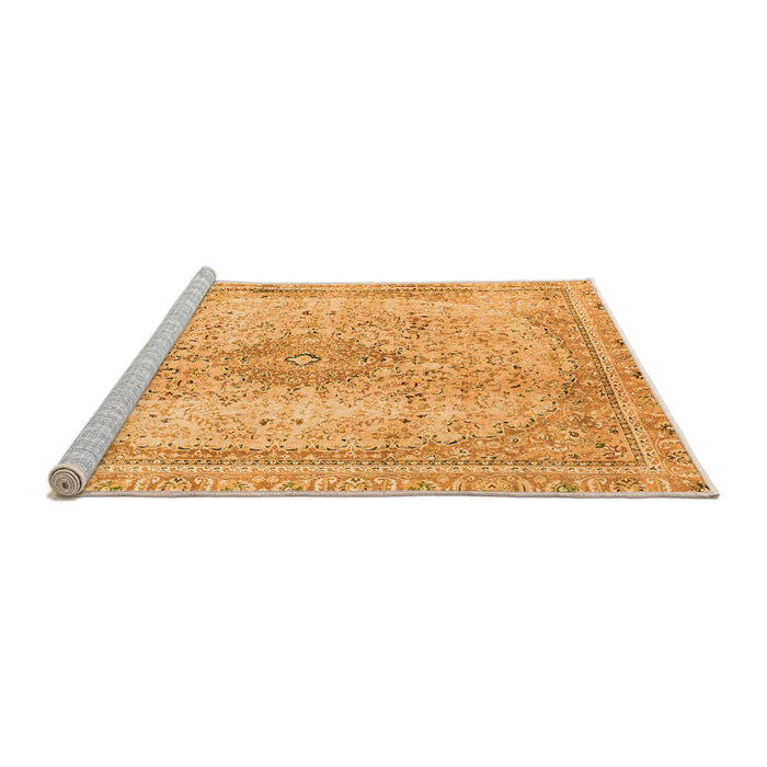 Sideview of Machine Washable Abstract Orange Modern Area Rugs, wshabs2120org