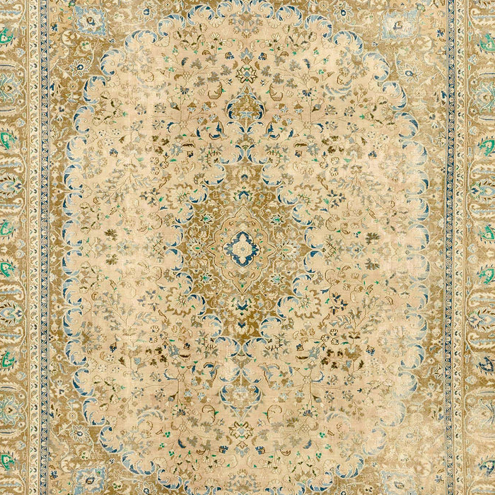 Machine Washable Abstract Brown Gold Rug, wshabs2120