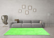 Machine Washable Abstract Green Modern Area Rugs in a Living Room,, wshabs2121grn