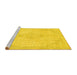 Sideview of Machine Washable Abstract Yellow Modern Rug, wshabs2121yw