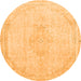 Round Abstract Orange Modern Rug, abs2121org