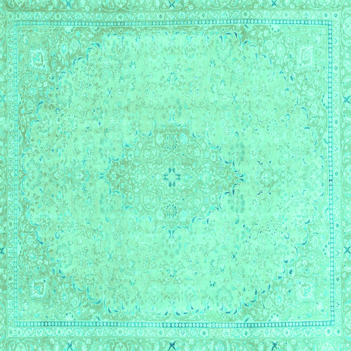 Square Abstract Turquoise Modern Rug, abs2121turq