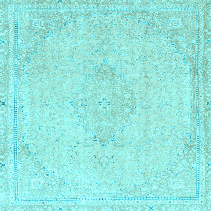Square Machine Washable Abstract Light Blue Modern Rug, wshabs2121lblu