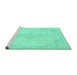 Sideview of Machine Washable Abstract Turquoise Modern Area Rugs, wshabs2121turq