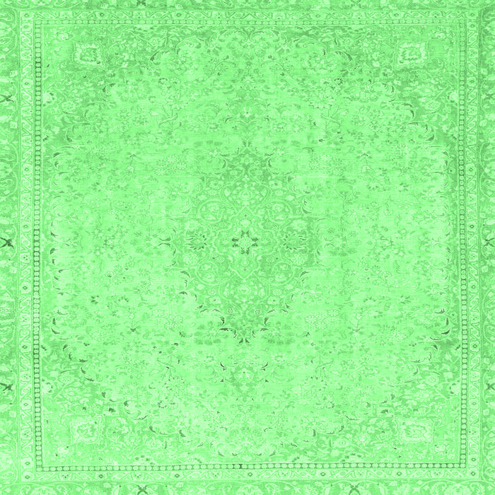 Square Abstract Emerald Green Modern Rug, abs2121emgrn