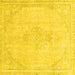 Square Abstract Yellow Modern Rug, abs2121yw