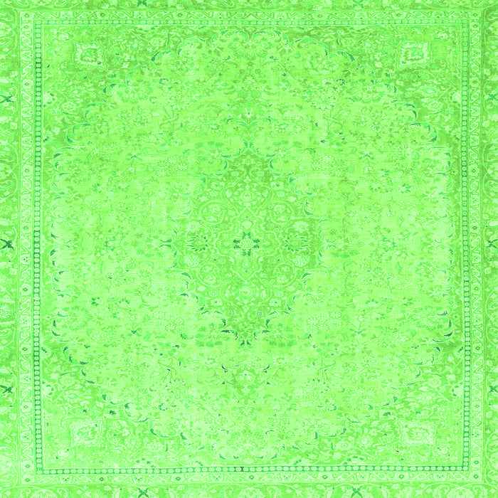 Square Machine Washable Abstract Green Modern Area Rugs, wshabs2121grn