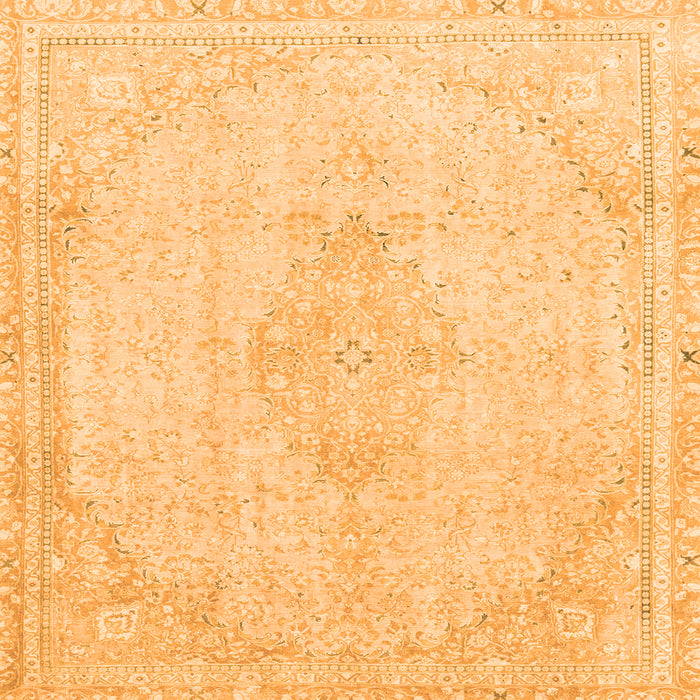 Square Machine Washable Abstract Orange Modern Area Rugs, wshabs2121org