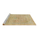 Sideview of Machine Washable Abstract Bronze Brown Rug, wshabs2122