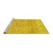 Sideview of Machine Washable Abstract Yellow Modern Rug, wshabs2122yw