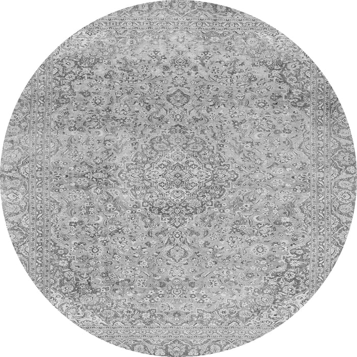 Round Abstract Gray Modern Rug, abs2122gry