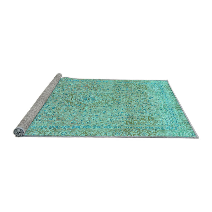 Sideview of Machine Washable Abstract Light Blue Modern Rug, wshabs2122lblu