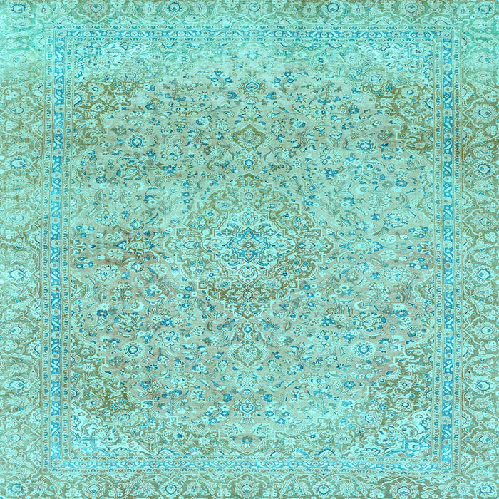 Square Abstract Light Blue Modern Rug, abs2122lblu