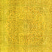 Square Abstract Yellow Modern Rug, abs2122yw