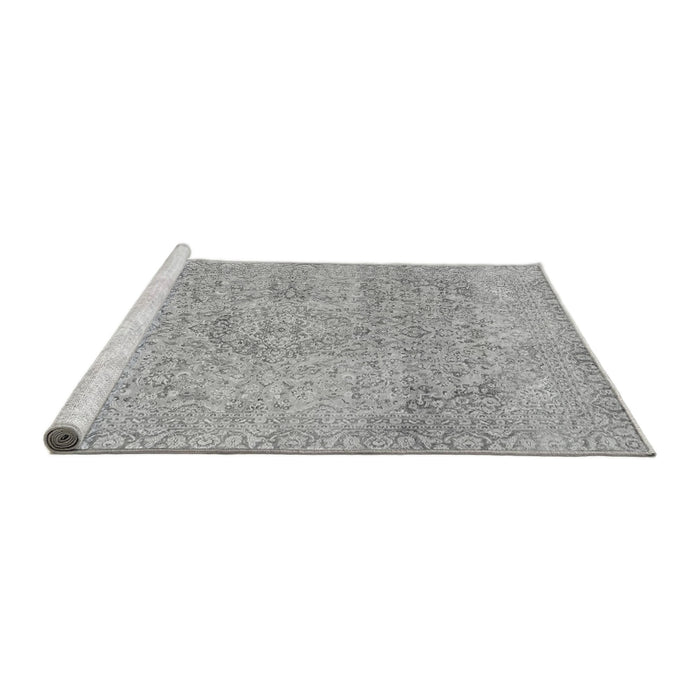 Sideview of Machine Washable Abstract Gray Modern Rug, wshabs2122gry