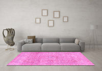 Machine Washable Abstract Pink Modern Rug, wshabs2122pnk