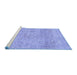 Sideview of Machine Washable Abstract Blue Modern Rug, wshabs2122blu